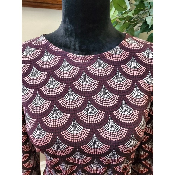 Michael Kors Women Multicolor Balloon Sleeve Round Neck Knee Length Dress Size M - Picture 12 of 13